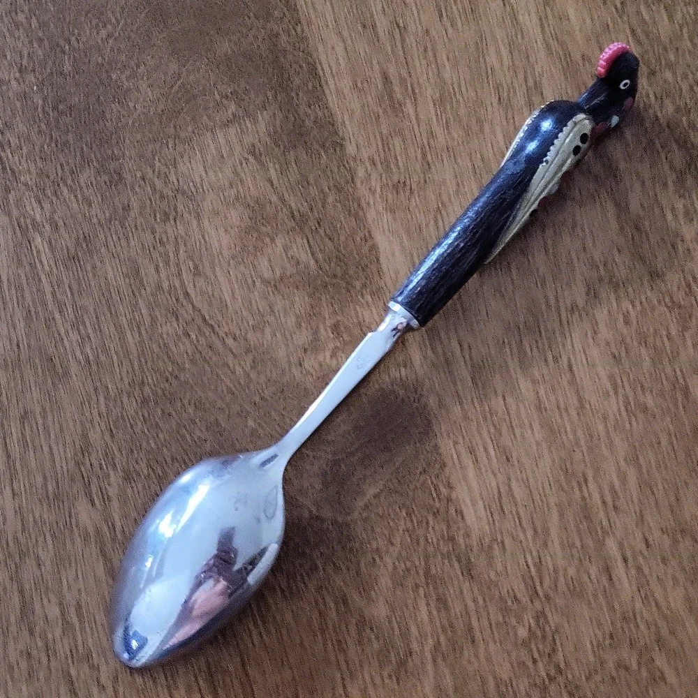 Vintage Haddad Jezzine Carved Phoenix Bird Handle Spoon